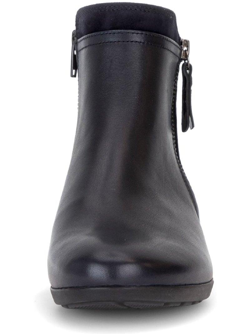 Bottines  en cuirs combinés Bleu - Kiabi
