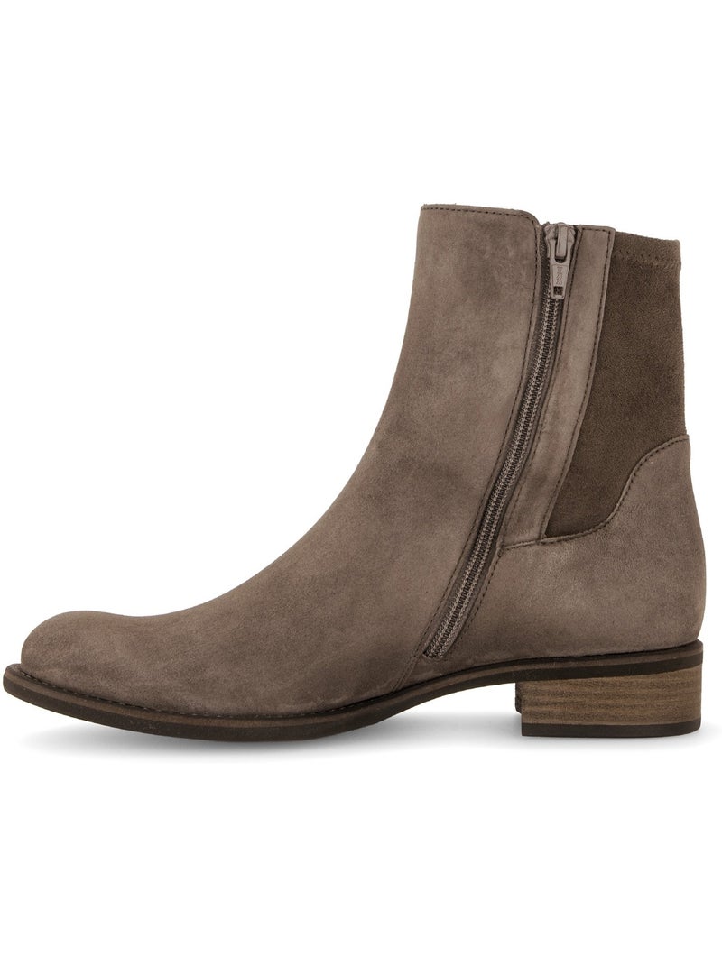 Bottines  en cuirs combinés Marron - Kiabi