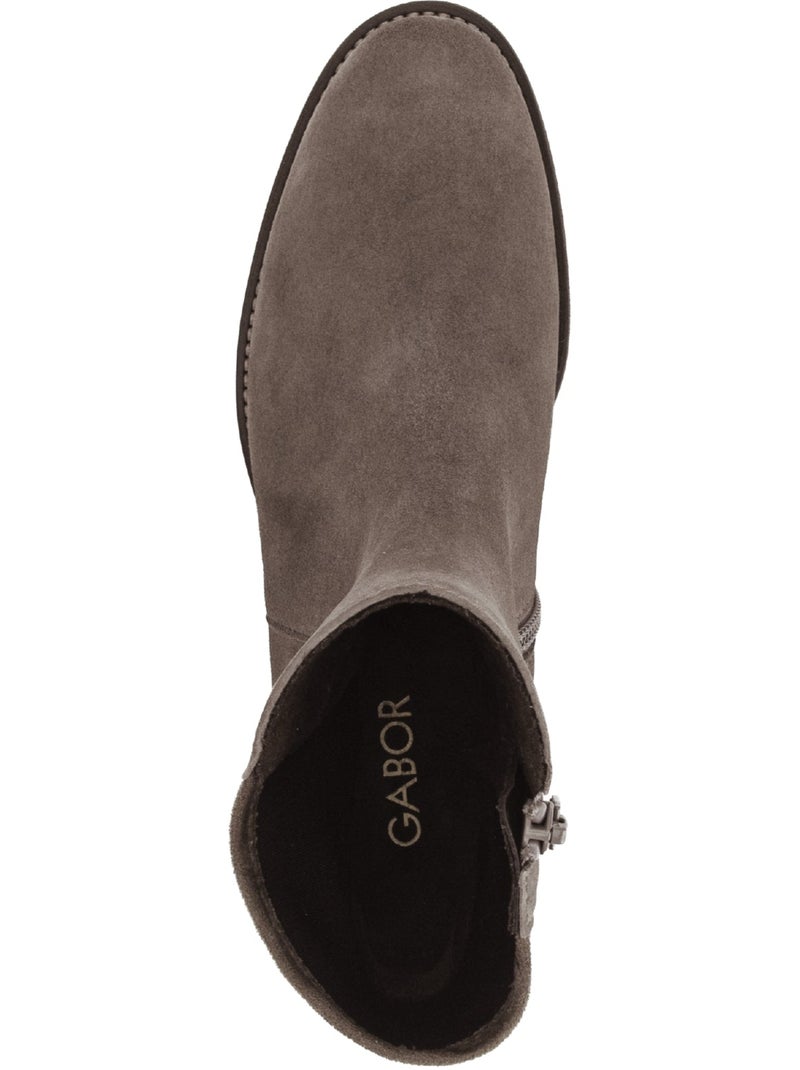 Bottines  en cuirs combinés Marron - Kiabi