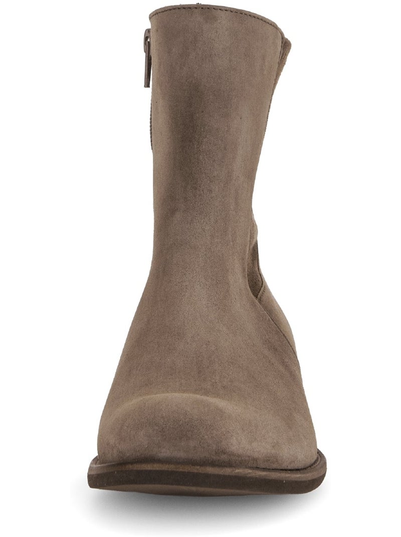 Bottines  en cuirs combinés Marron - Kiabi