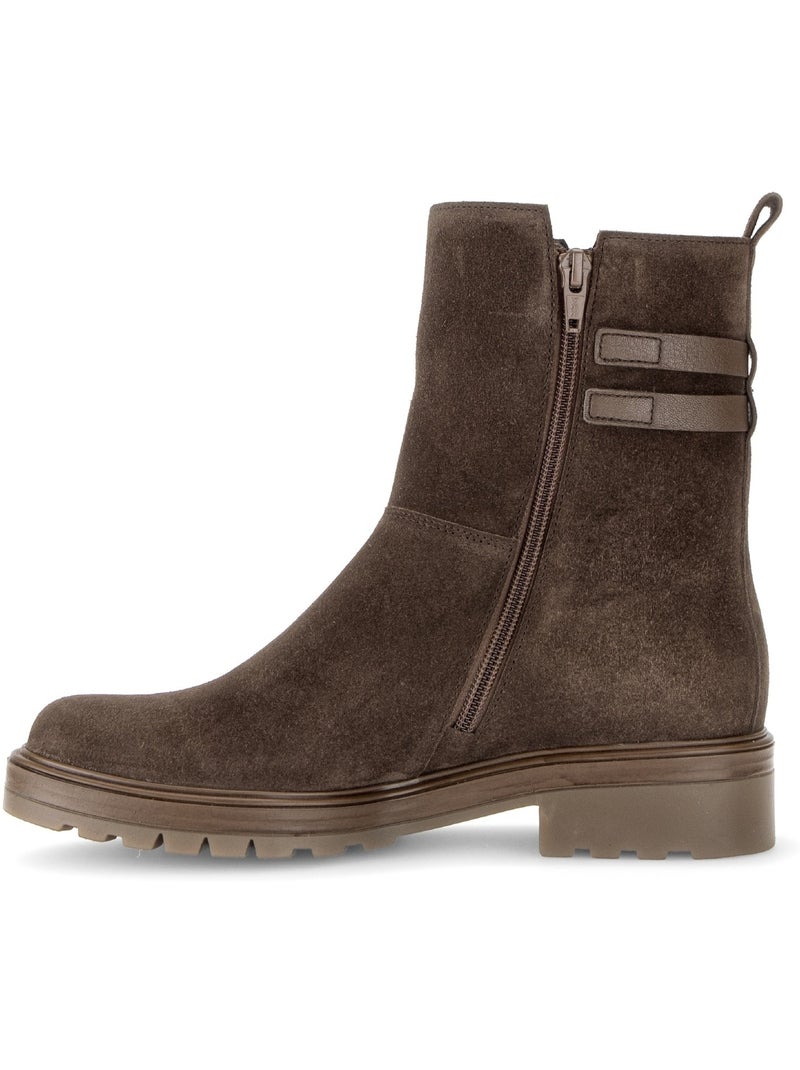 Bottines  en cuirs combinés Marron - Kiabi