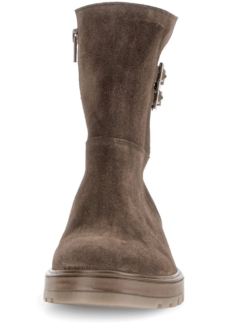 Bottines  en cuirs combinés Marron - Kiabi