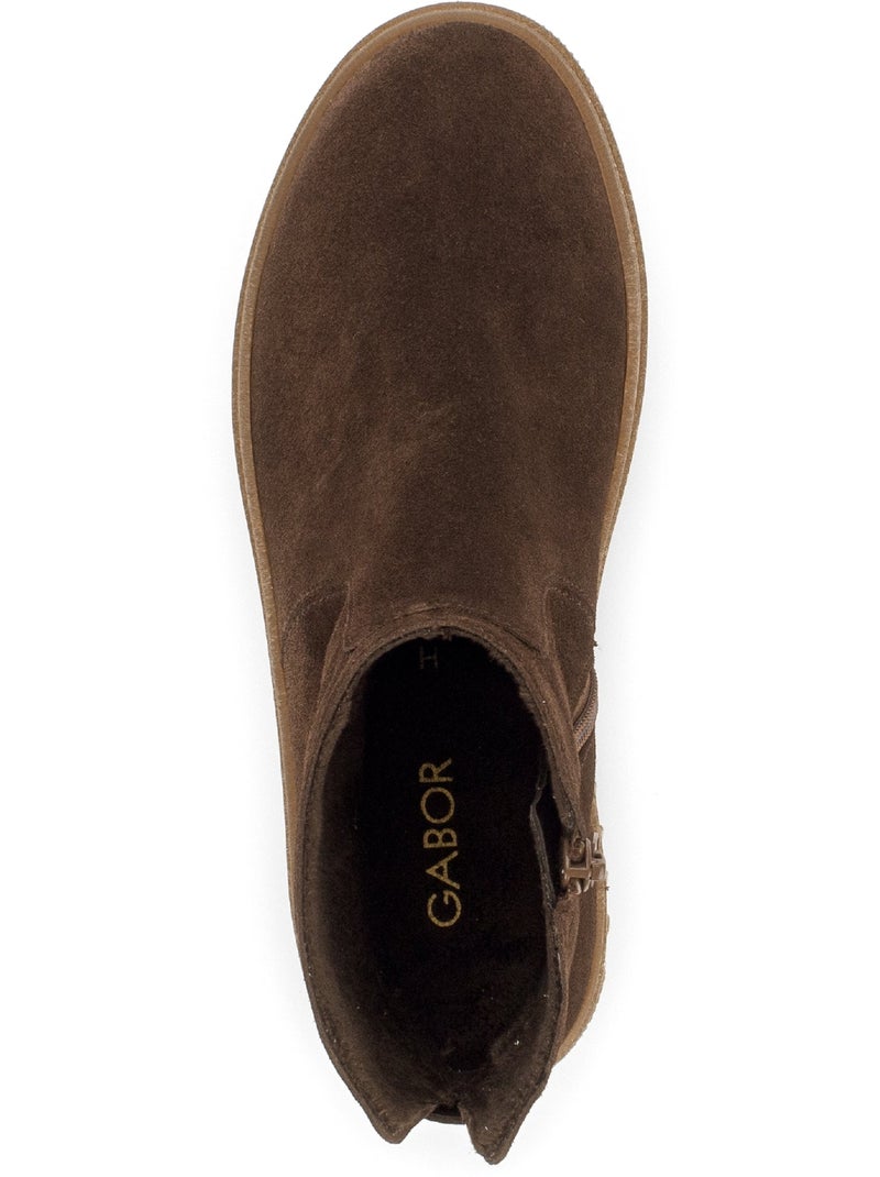 Bottines  en cuirs combinés Marron - Kiabi