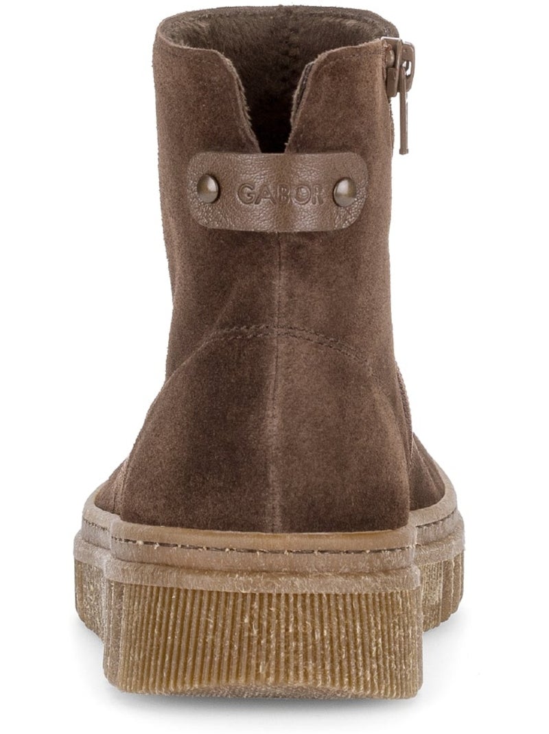 Bottines  en cuirs combinés Marron - Kiabi