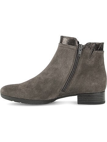 Bottines en cuirs combinés