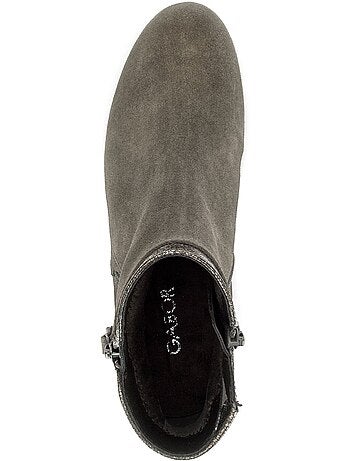 Bottines en cuirs combinés