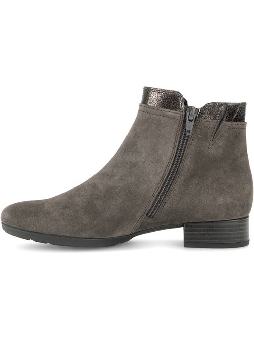Bottines  en cuirs combinés - Kiabi