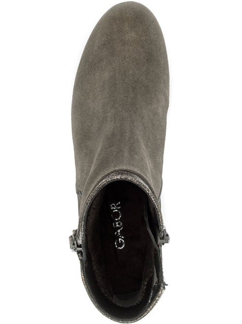 Bottines  en cuirs combinés - Kiabi