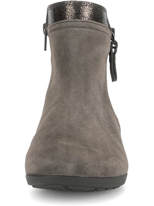 Bottines  en cuirs combinés - Kiabi