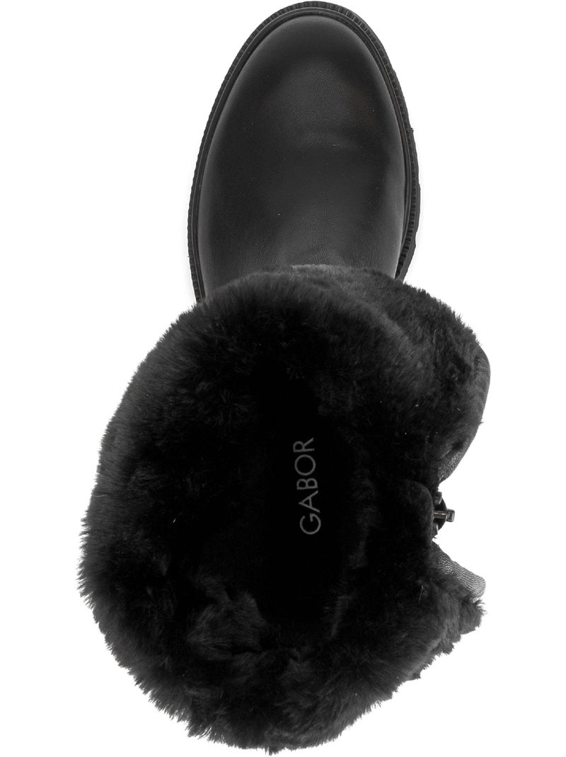 Bottines  en cuirs combinés Noir Noir - Kiabi