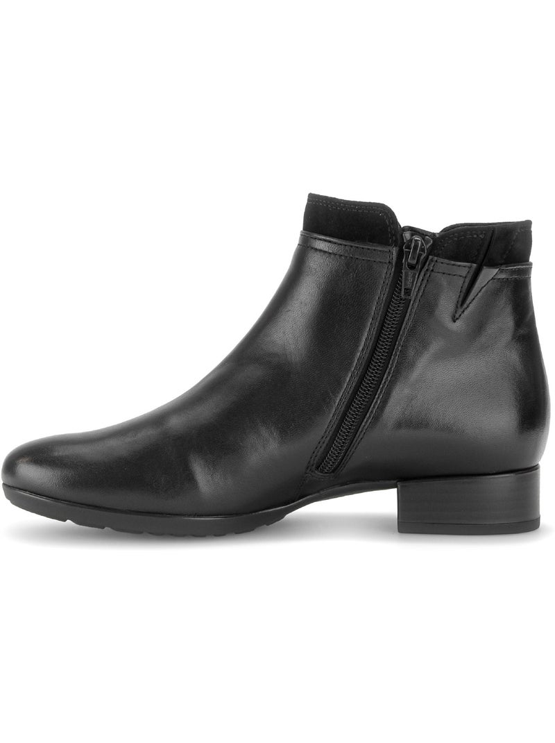 Bottines  en cuirs combinés Noir Noir - Kiabi