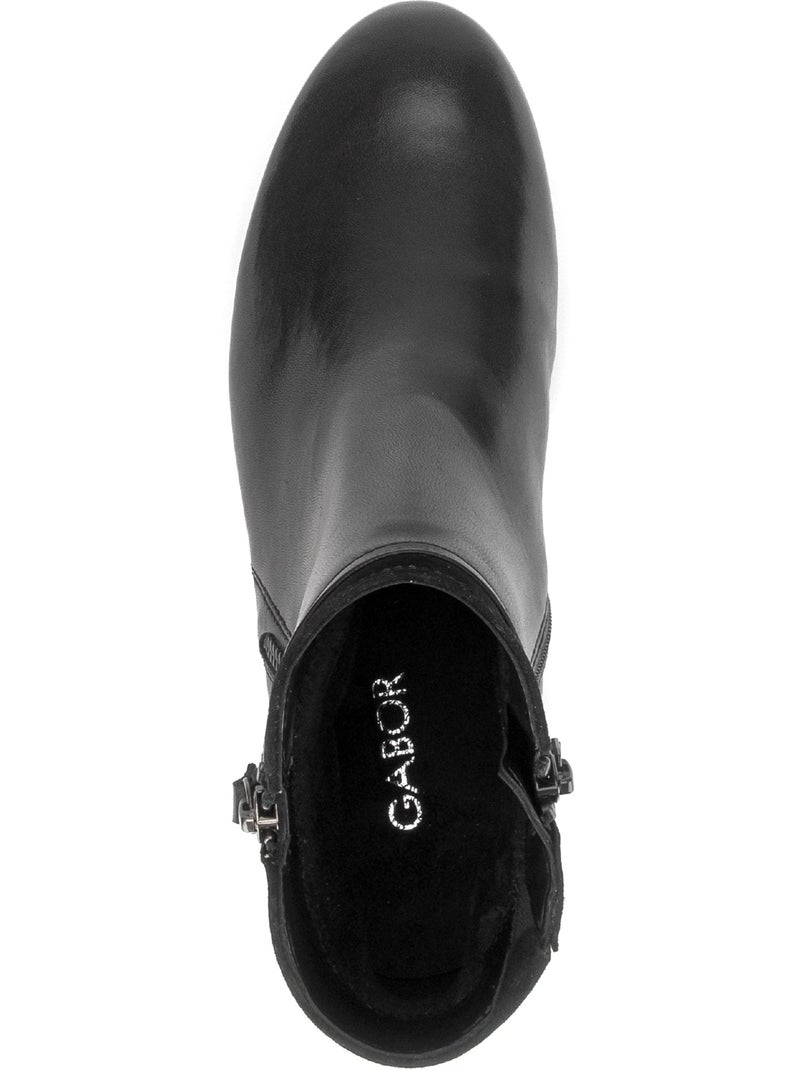 Bottines  en cuirs combinés Noir Noir - Kiabi