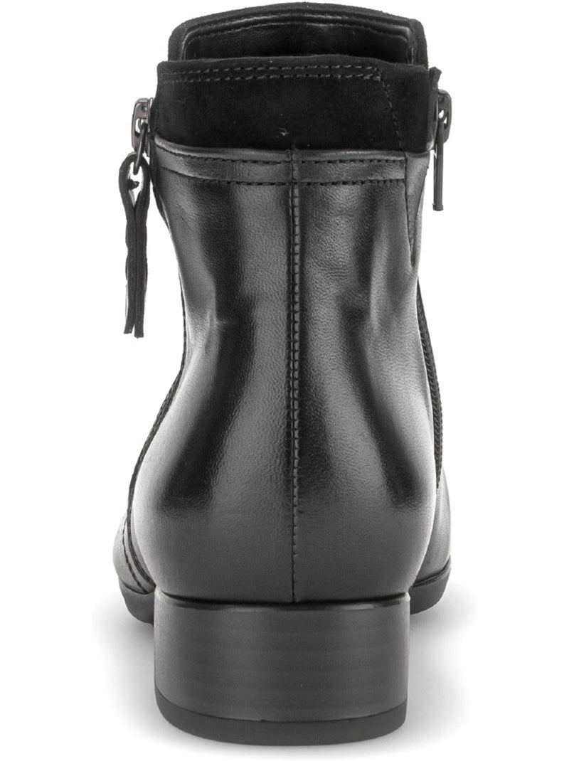 Bottines  en cuirs combinés Noir Noir - Kiabi