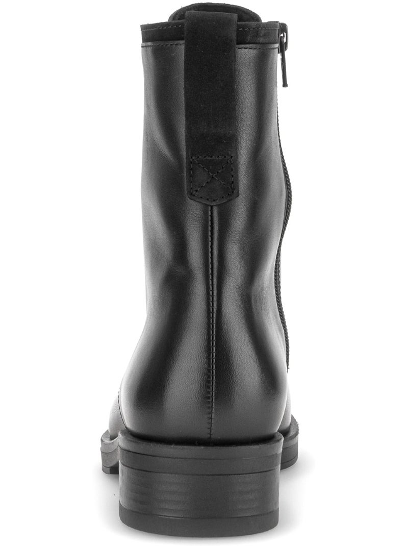 Bottines  en cuirs combinés Noir Noir - Kiabi