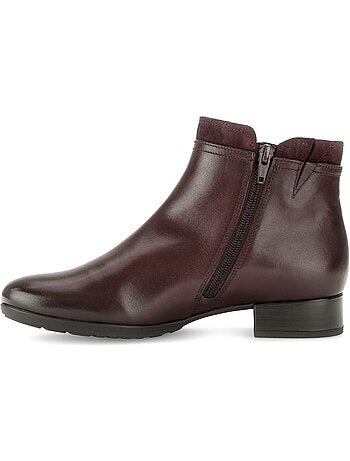 Bottines en cuirs combinés