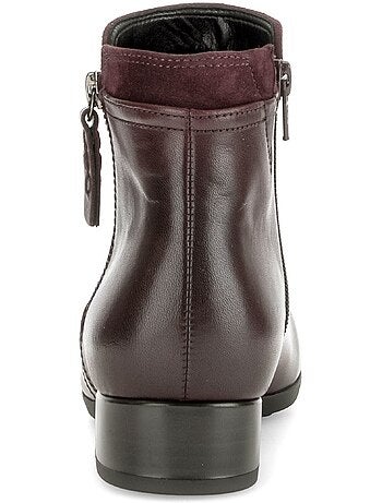 Bottines en cuirs combinés