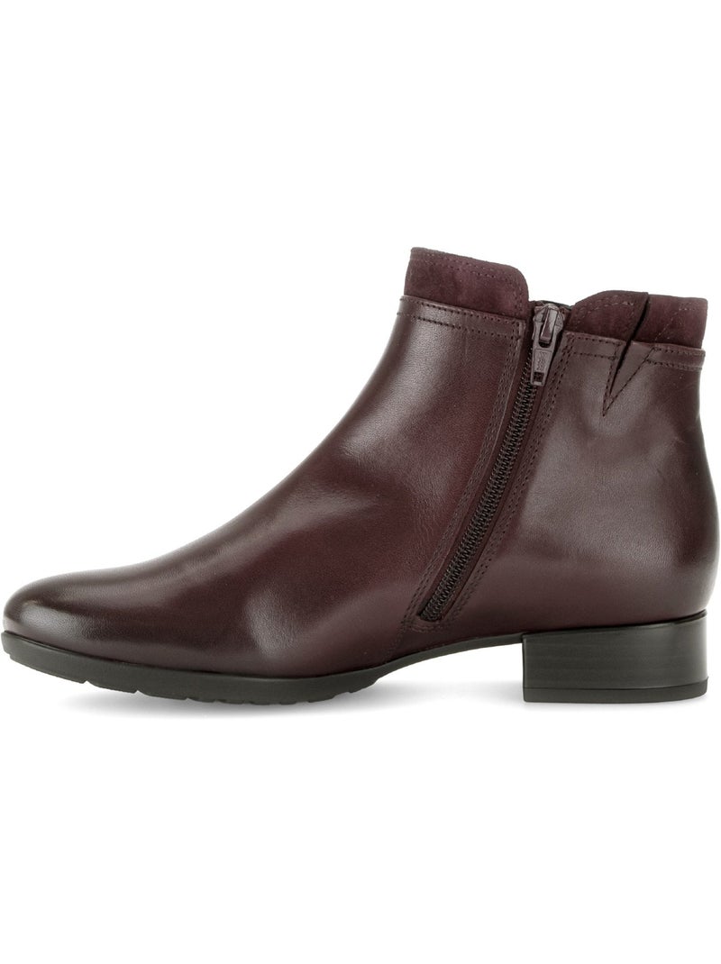 Bottines  en cuirs combinés Rouge - Kiabi