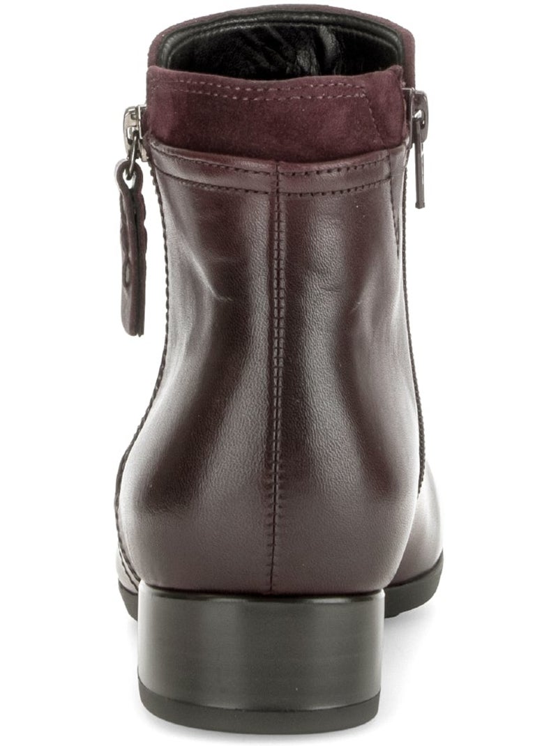 Bottines  en cuirs combinés Rouge - Kiabi