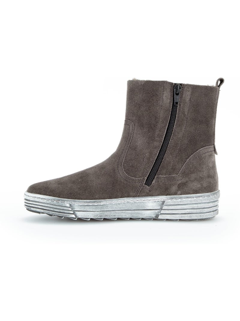 Bottines  en daim - doublure intérieure chaude Gris Gris - Kiabi