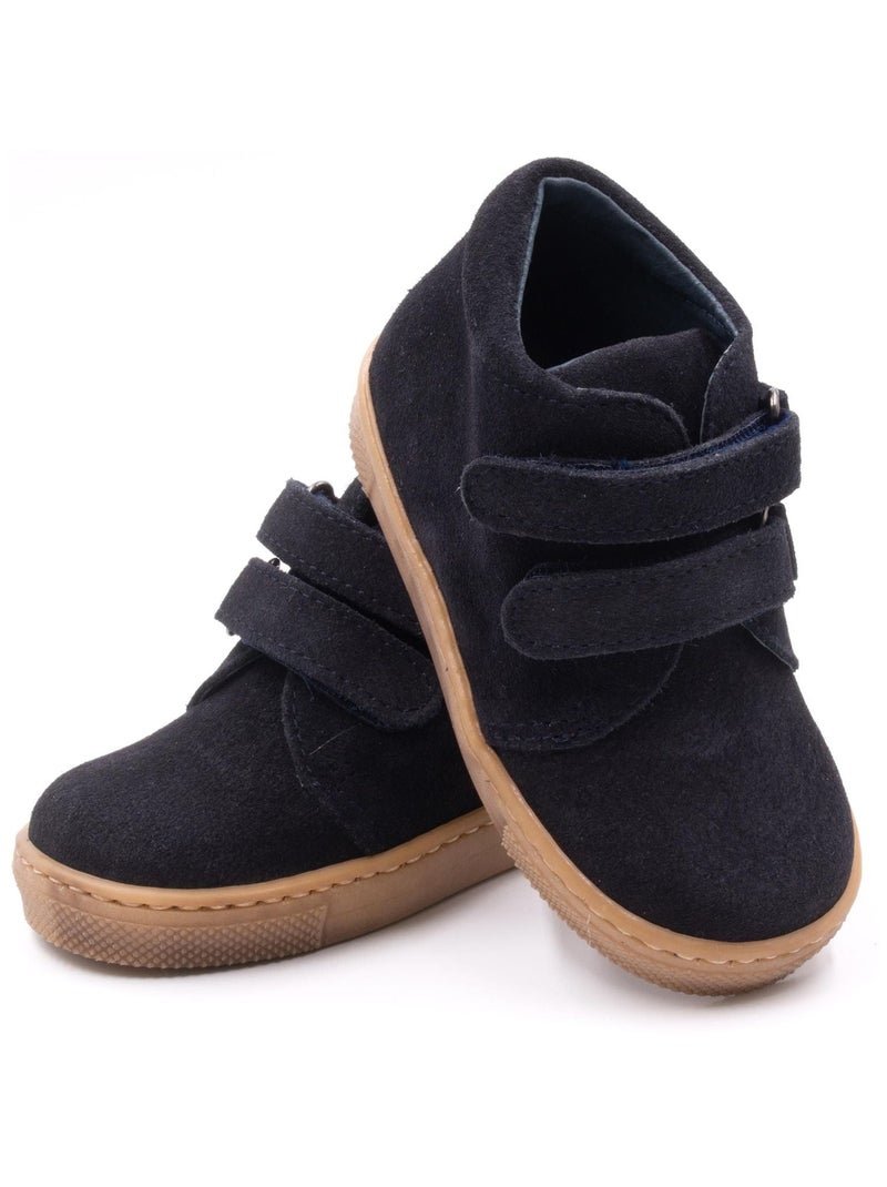 Bottines en Daim à Scratch - Boni Stanislas Noir Bleu marine Bleu - Kiabi