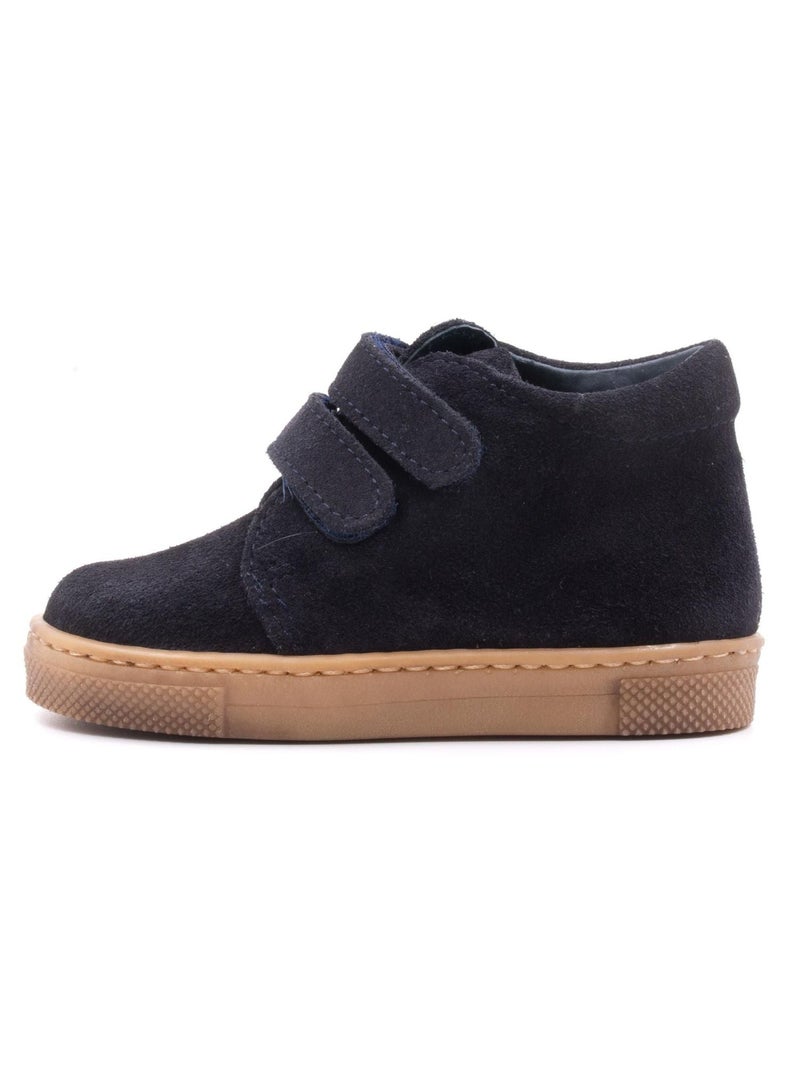 Bottines en Daim à Scratch - Boni Stanislas Noir Bleu marine Bleu - Kiabi