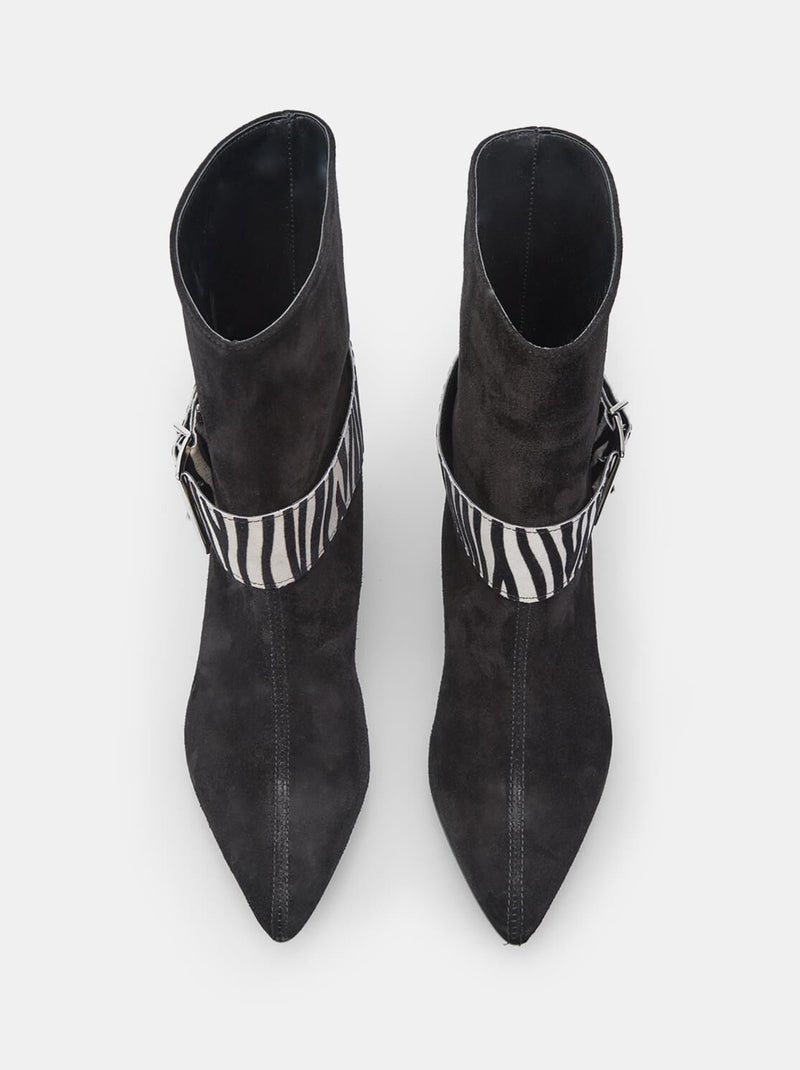 Bottines en daim avec bride animalière BATA Noir - Kiabi