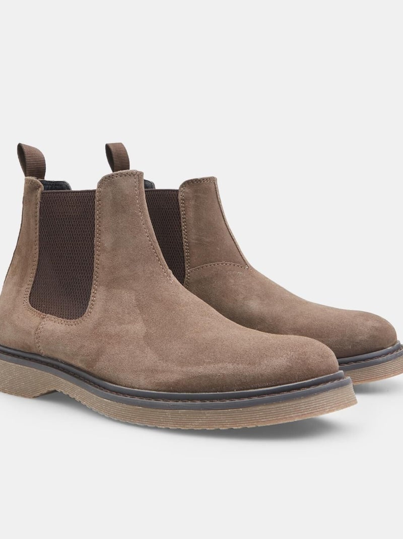 Bottines en daim BATA Taupe - Kiabi
