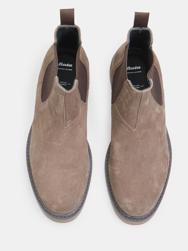 Bottines en daim BATA Taupe - Kiabi
