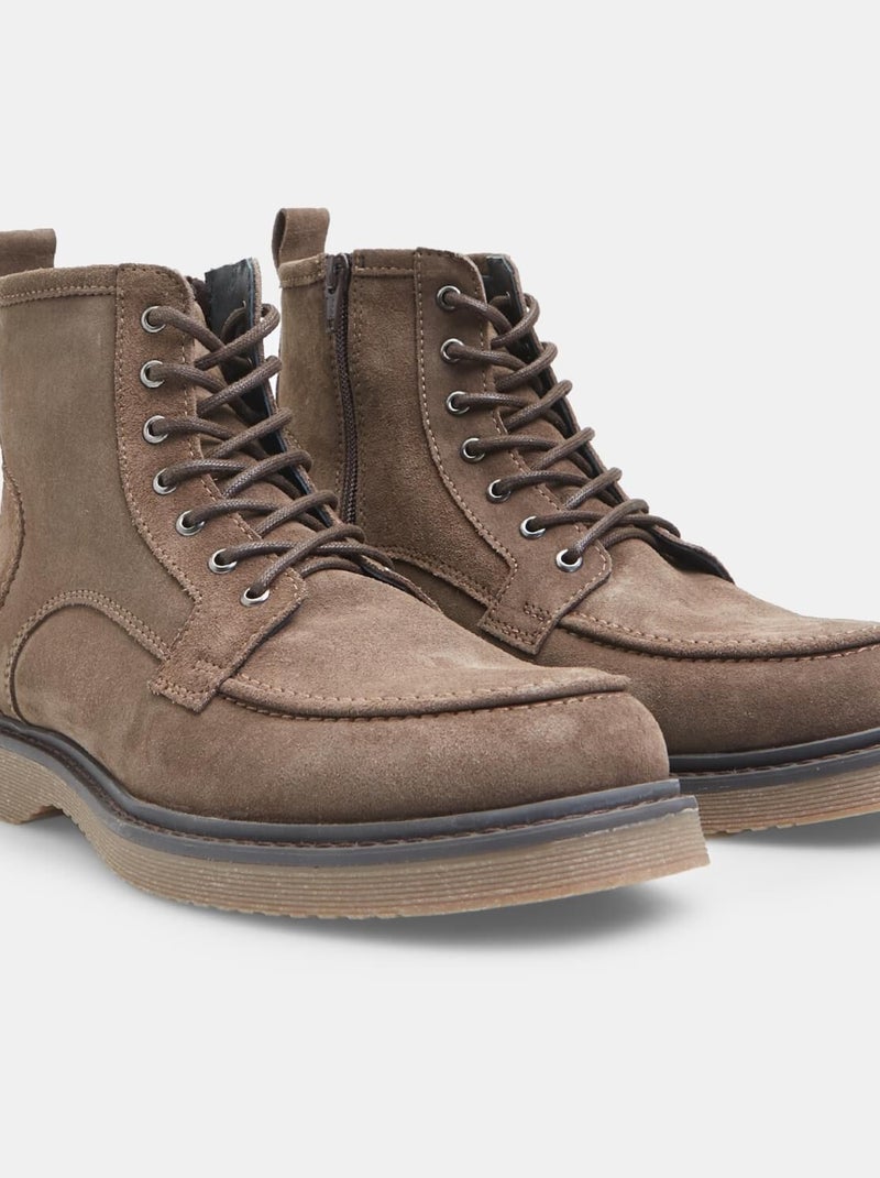 Bottines en daim BATA Taupe - Kiabi