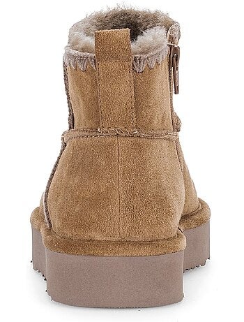 Bottines en daim (doublure intérieure chaude - agneau véritable)