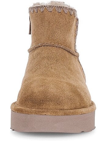 Bottines en daim (doublure intérieure chaude - agneau véritable)