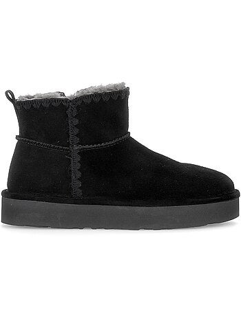 Bottines en daim (doublure intérieure chaude - agneau véritable)