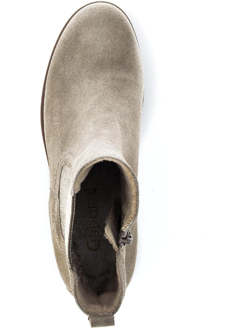 Bottines  en Nubuck Beige - Kiabi