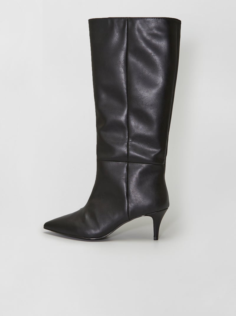 Bottines en simili noir - Kiabi