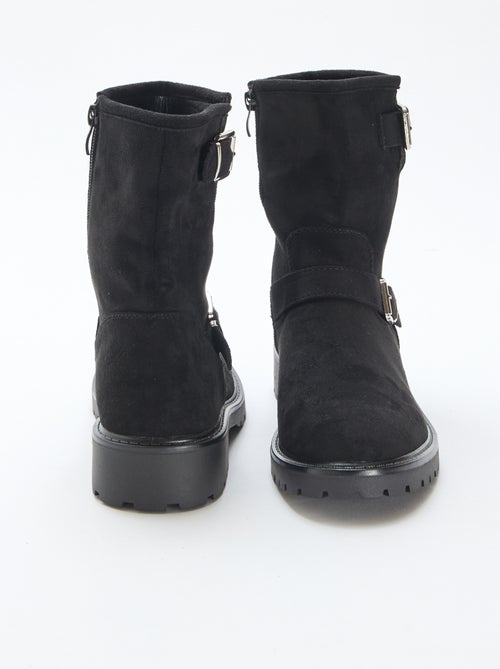 Bottines en suédine avec boucle - Kiabi