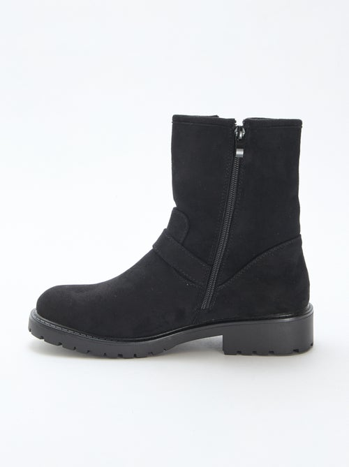 Bottines en suédine avec boucle - Kiabi