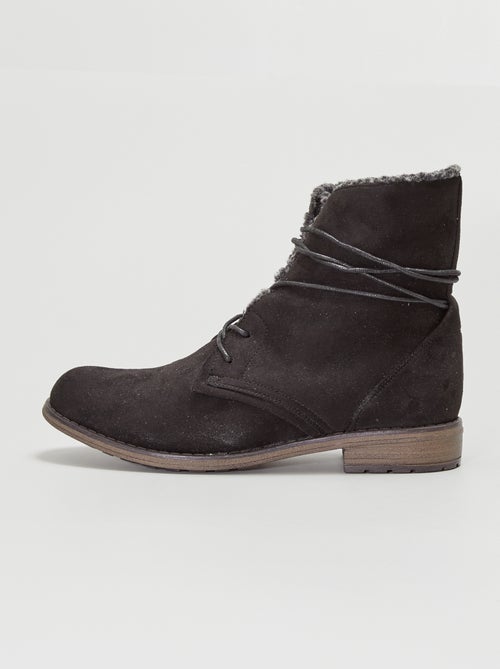 Bottines en suédine fourrées - Kiabi