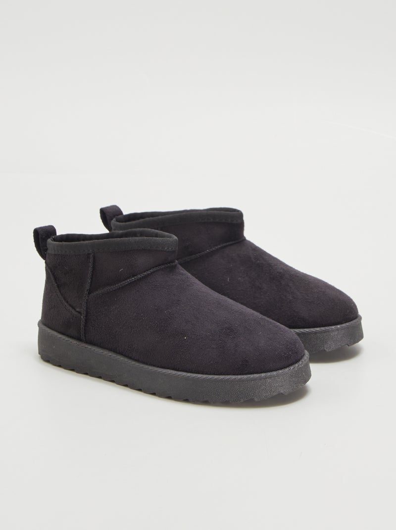 Bottines en suédine Noir - Kiabi