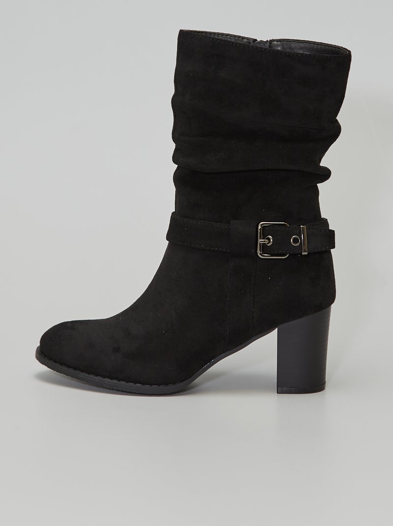 Bottines en suédine noir - Kiabi
