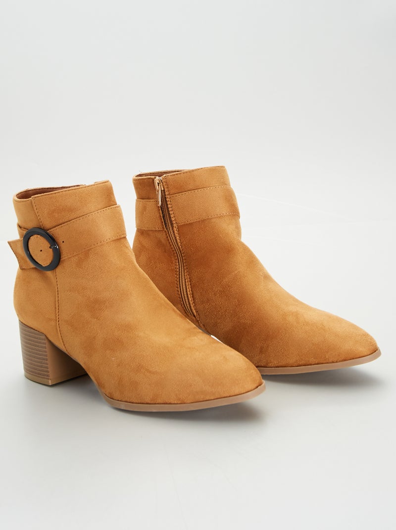 Bottines en suédines Marron - Kiabi