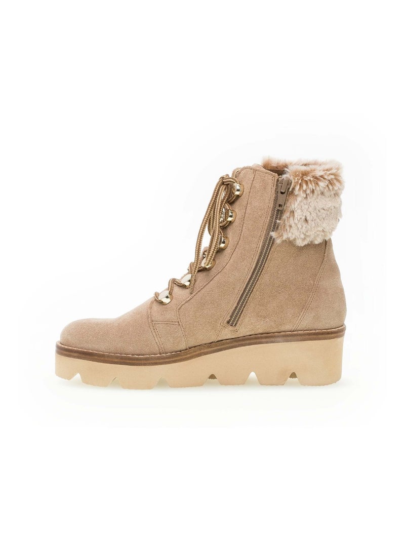 Bottines  en velours Beige - Kiabi