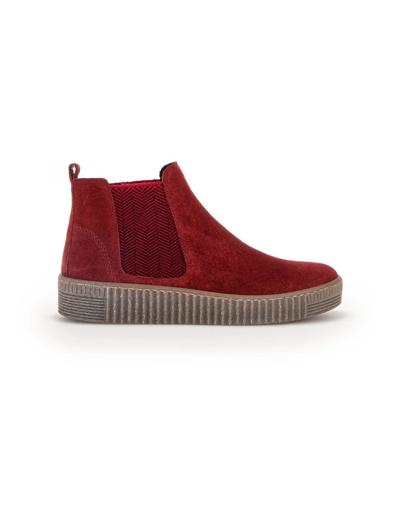 Bottines  en velours Gabor Rouge - Kiabi