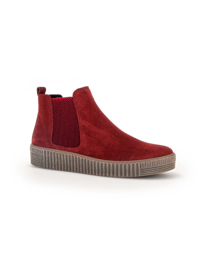 Bottines  en velours Gabor Rouge - Kiabi