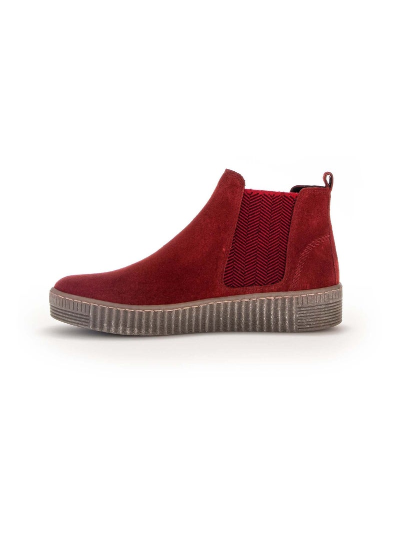 Bottines  en velours Rouge - Kiabi