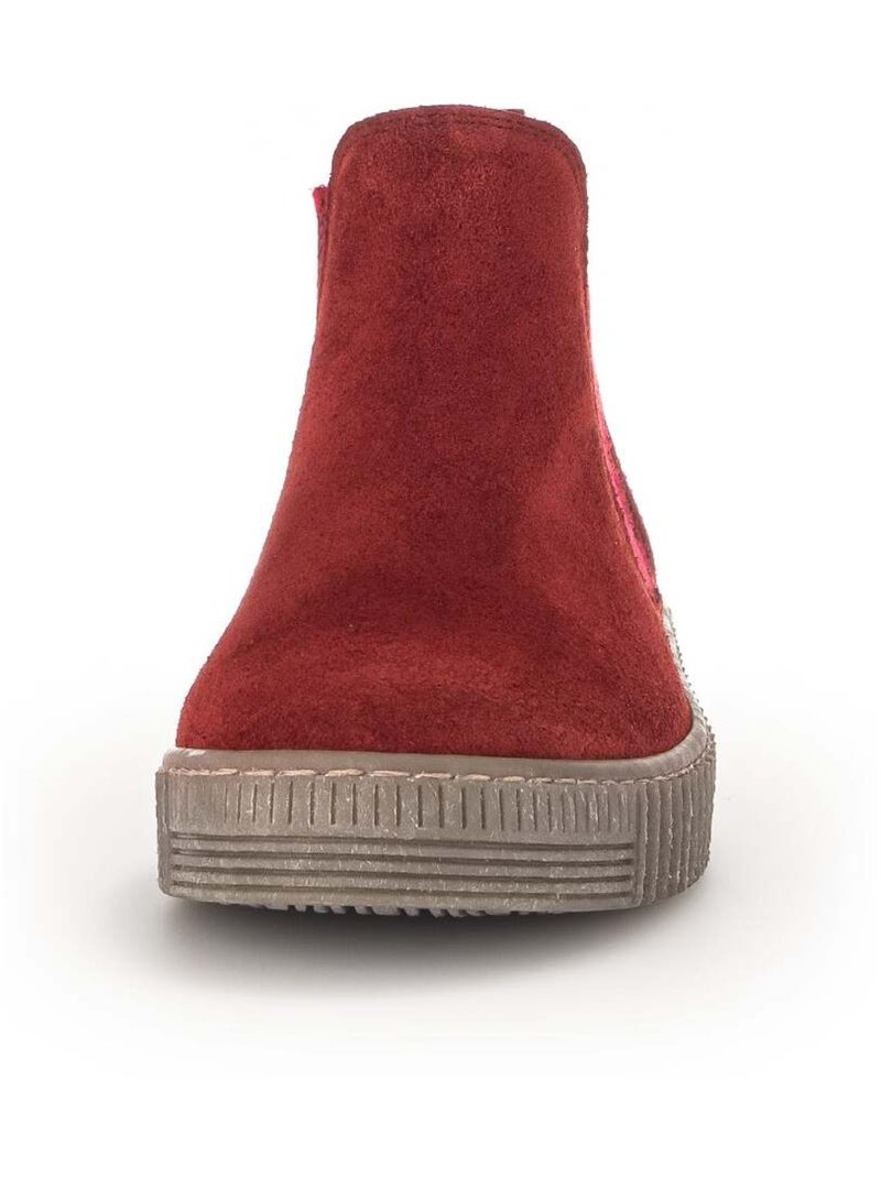 Bottines  en velours Rouge - Kiabi