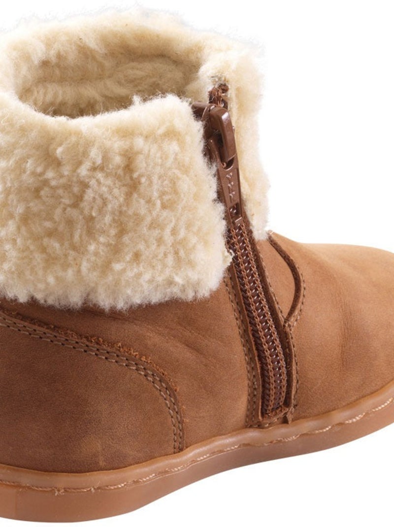 Bottines enfant fourrées Chouby Marron - Kiabi