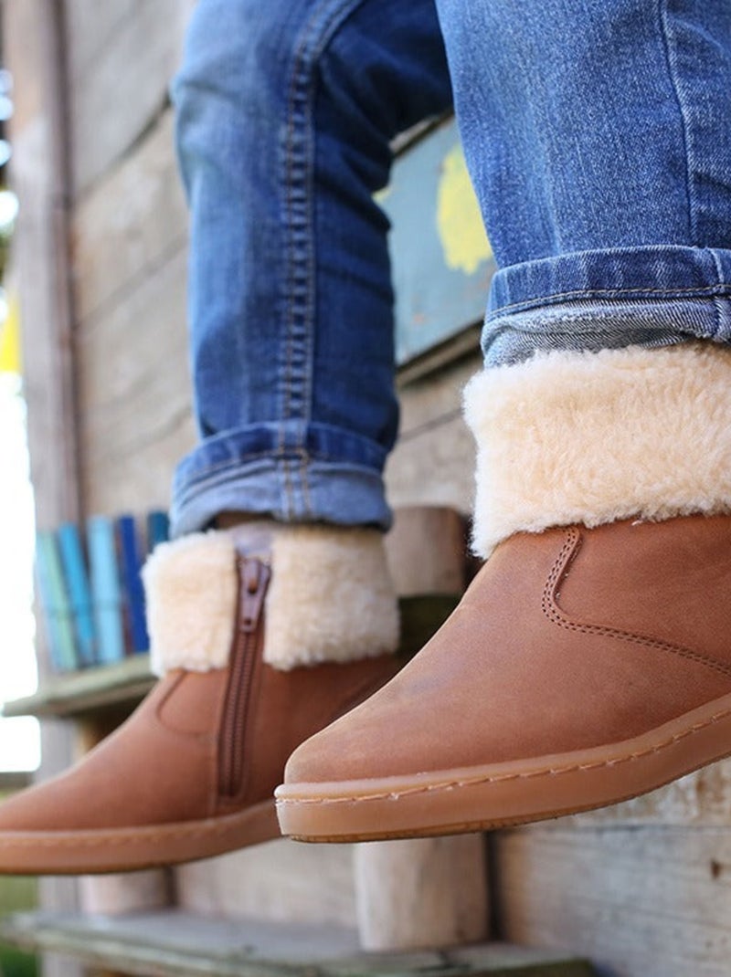 Bottines enfant fourrées Chouby Marron - Kiabi
