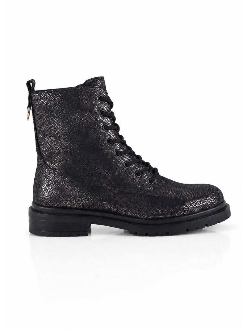 Bottines fantaisie style combat boots - afibel Noir - Kiabi