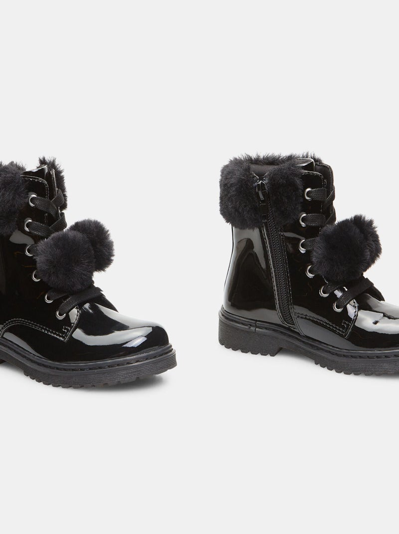 Bottines fausse fourrure - BATA Noir - Kiabi