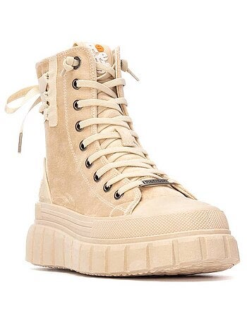 Bottines femme à lacets avec fermeture éclair